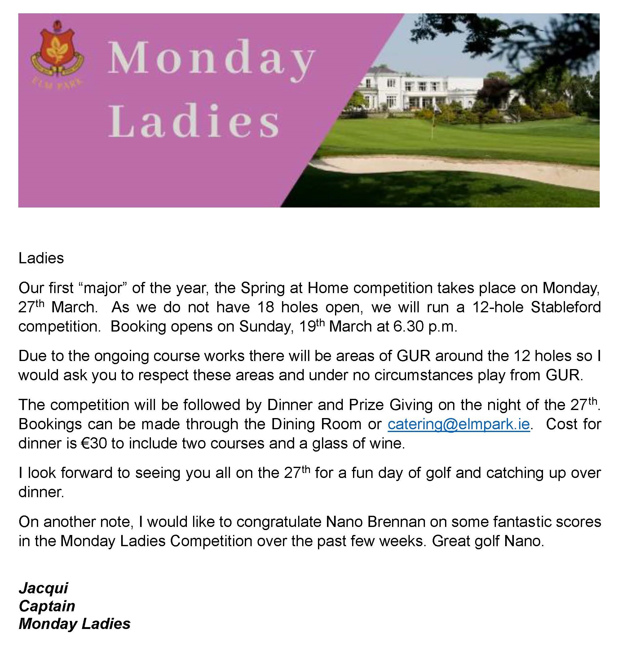 Monday ladies Spring at Home image